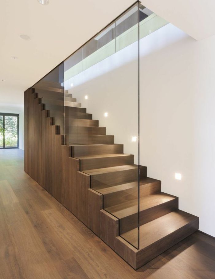 escaleras modernas madera cristal
