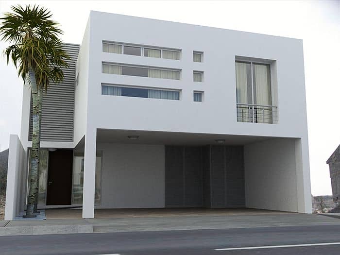 fachadas de casas minimalistas modernas blancas