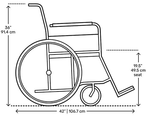 medidas silla de ruedas alzado
